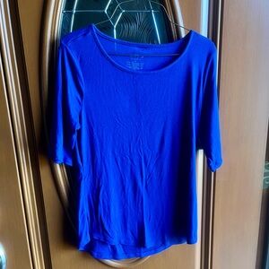 Apt. 9 Scoop Neck Mid Sleeve Sleeve Top in Royal Blue Size M
